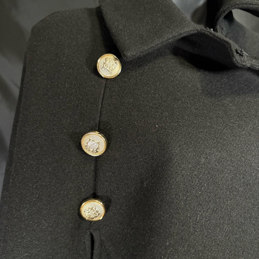 SHEIN Elegant Black Cape Coat with Gold Buttons SZ S - Picture 15 of 15